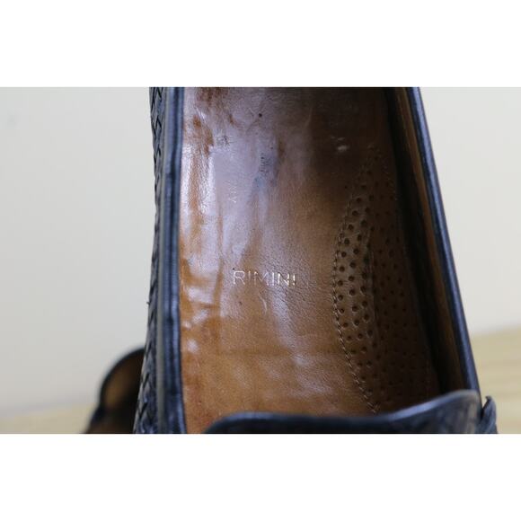 Allen Edmonds Shoes Mens 8 EE Black Leather Rimini Tassel Basket Weave Loafers - Picture 5 of 7